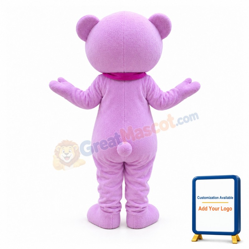 Big Purple Teddy Bear Mascot Costume For Birthday Party