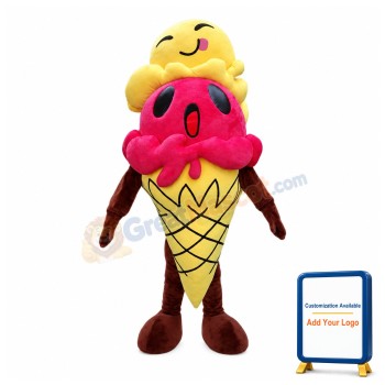 Deluxe Double Scoop Ice Cream Cone Cartoon Mascot Costume
