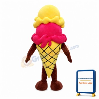 Deluxe Double Scoop Ice Cream Cone Cartoon Mascot Costume