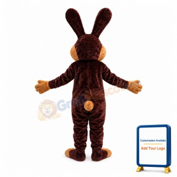 Cheerful Brown Bunny Mascot Costume