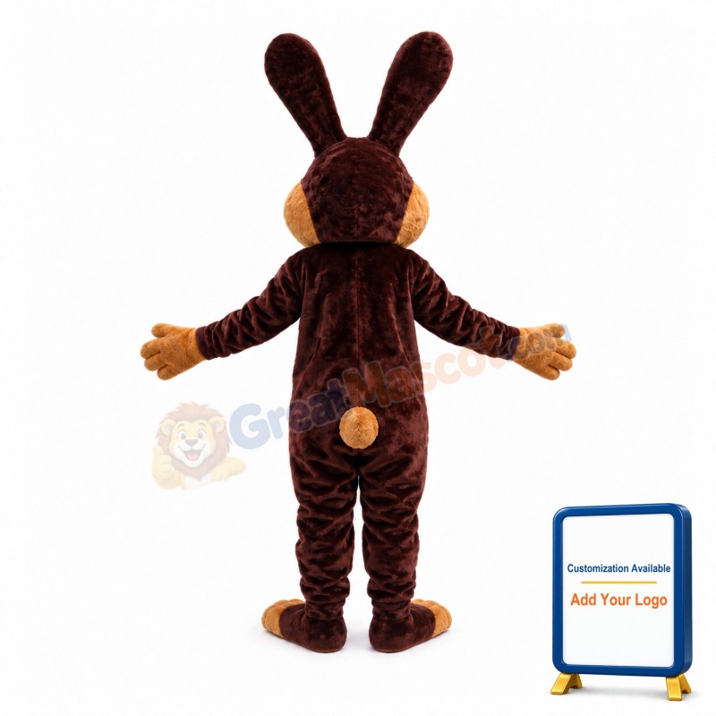 Cheerful Brown Bunny Mascot Costume