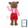 Cute Cartoon Brown Baby Pig Mascot Costume