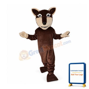 Kind Brown Wolf Mascot Costume