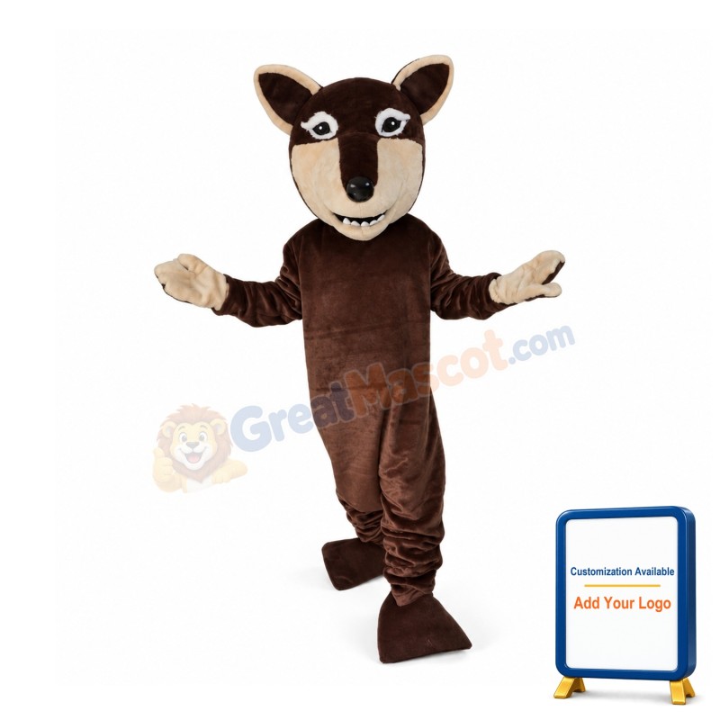 Kind Brown Wolf Mascot Costume