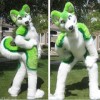 Green Husky Dog Mascot Costume