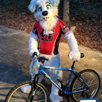 Cute Blue & White Dog Mascot Costume