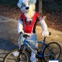 Cute Blue & White Dog Mascot Costume