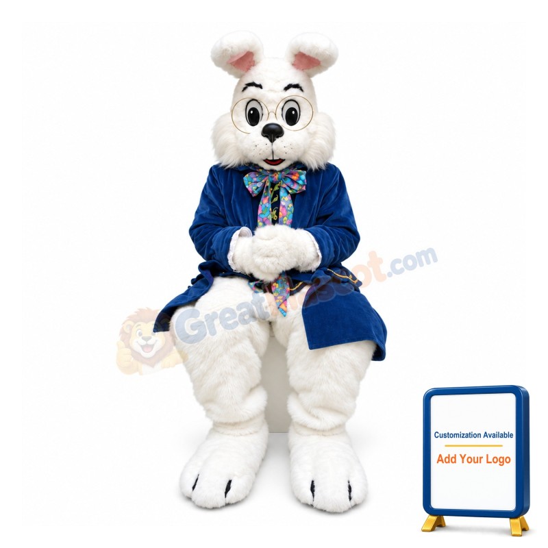 Easter Blue Wendell Rabbit Mascot Costume