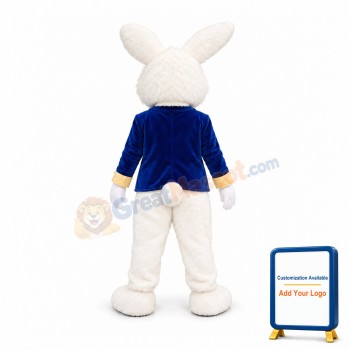 Blue Suit Easter Bunny Mascot Costume