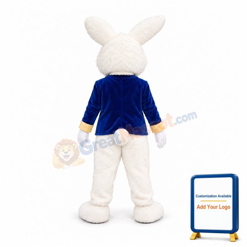 Blue Suit Easter Bunny Mascot Costume