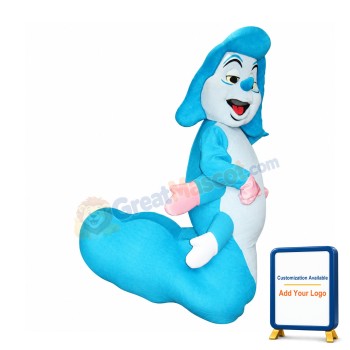 Blue Caterpillar Mascot Costume