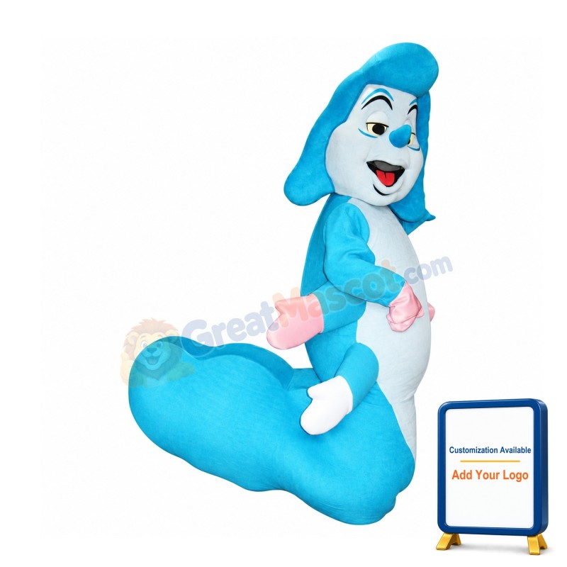 Blue Caterpillar Mascot Costume