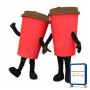 Red Coffee Cup Mascot Costume