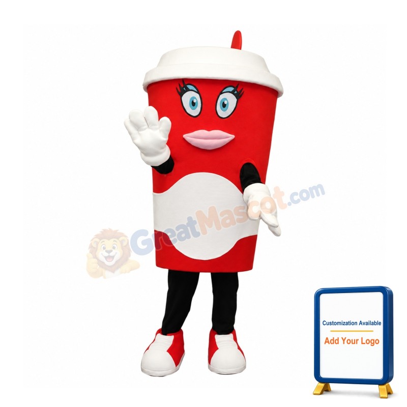 Beautiful Coffee Cup Mascot Costume