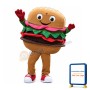 Happy Adult Hamburger Mascot Costume