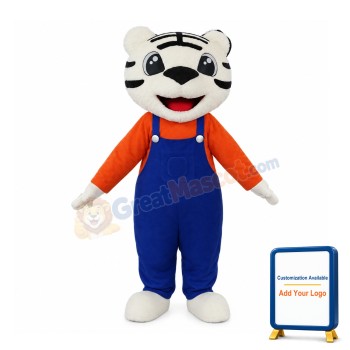 Super Cute White Tiger Mascot Costume