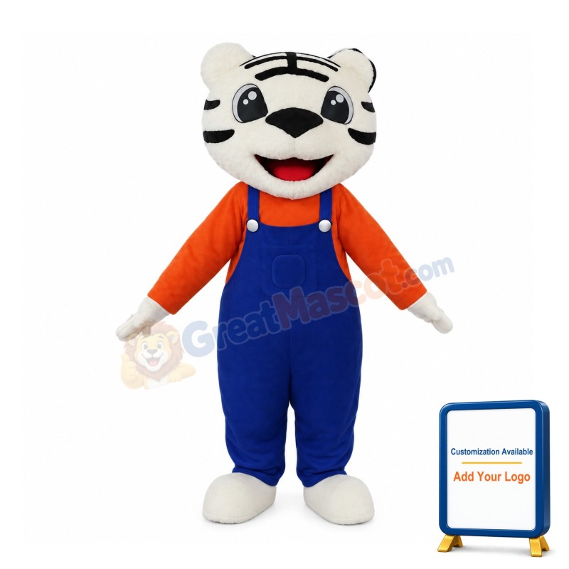 Super Cute White Tiger Mascot Costume