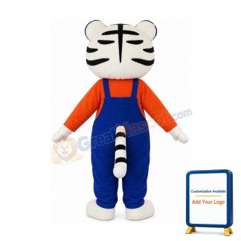 Super Cute White Tiger Mascot Costume