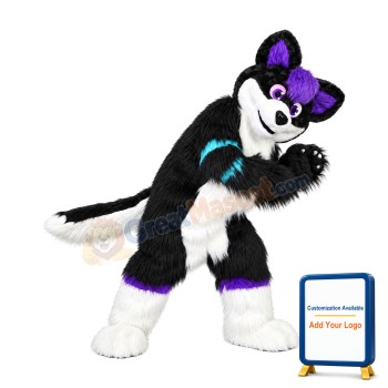 Super Cute Black Dog Mascot Costume