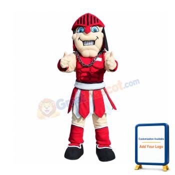 Red Spartan Knight Mascot Costume