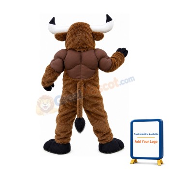 Power Muscular Buffalo Mascot Costume