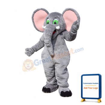 Pink Ear Elephant Mascot Costume