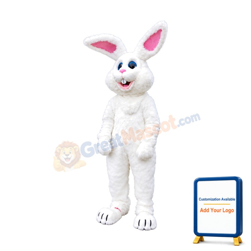All White Bunny Mascot Costume