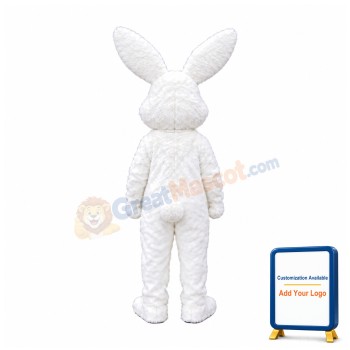All White Bunny Mascot Costume