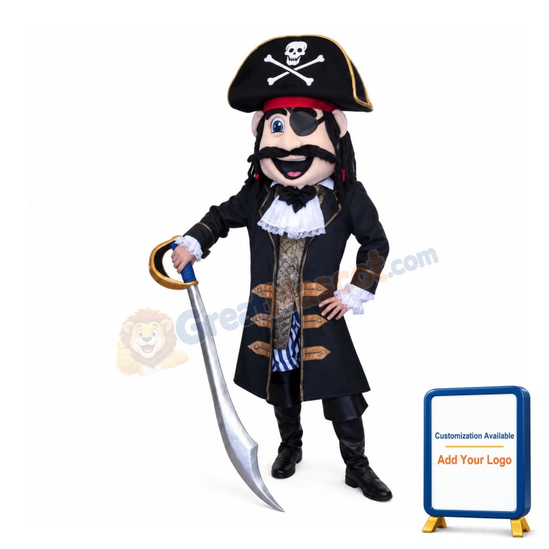 High Quality Pirate Captain Mascot Costume