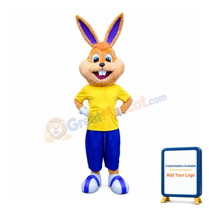 College Happy Bunny Mascot Costume
