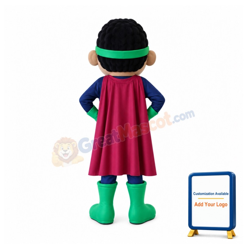 Super Boy Mascot Costume