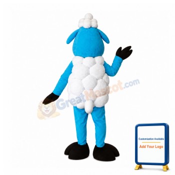 Blue Sheep Mascot Costume