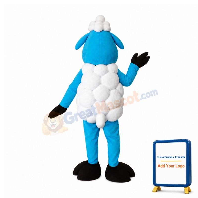 Blue Sheep Mascot Costume