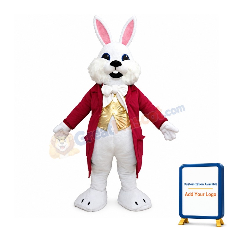 White Easter Bunny Rabbit Mascot Costume