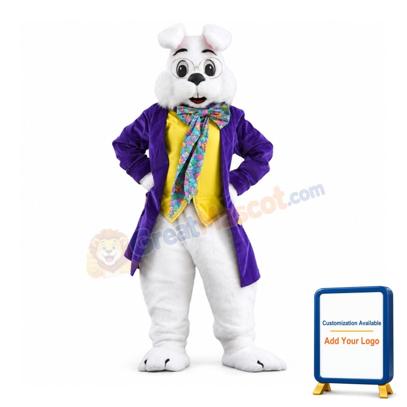 Purple Wendell Rabbit Mascot Costume