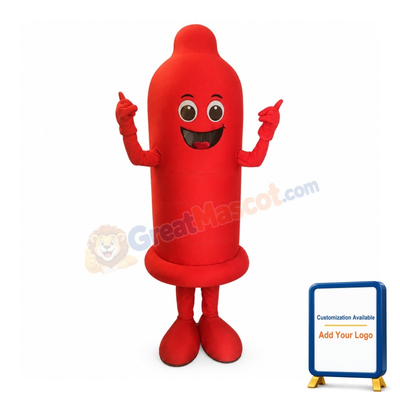 Red Condom Mascot Costume