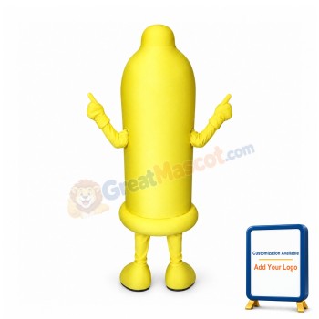 Yellow Condom Mascot Costume