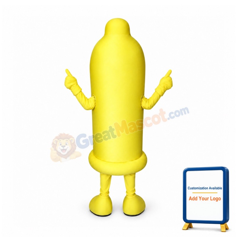 Yellow Condom Mascot Costume