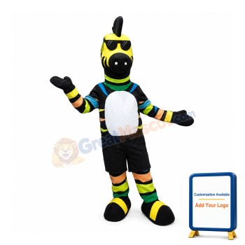 Colorful Zebra Mascot Costume