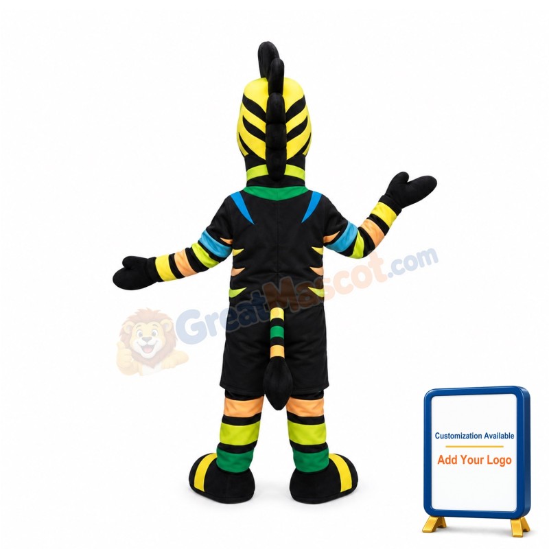 Colorful Zebra Mascot Costume