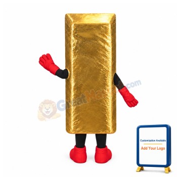 Gold Bar Mascot Costume