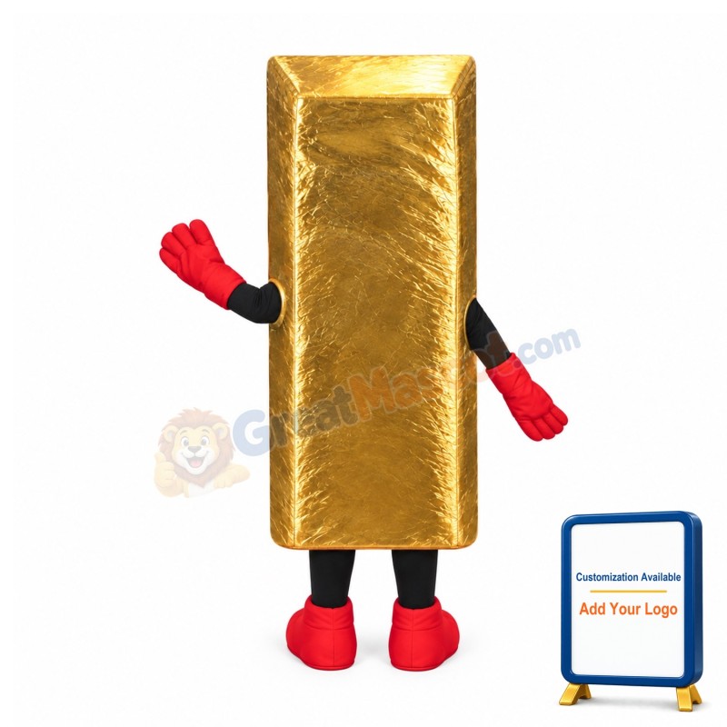 Gold Bar Mascot Costume