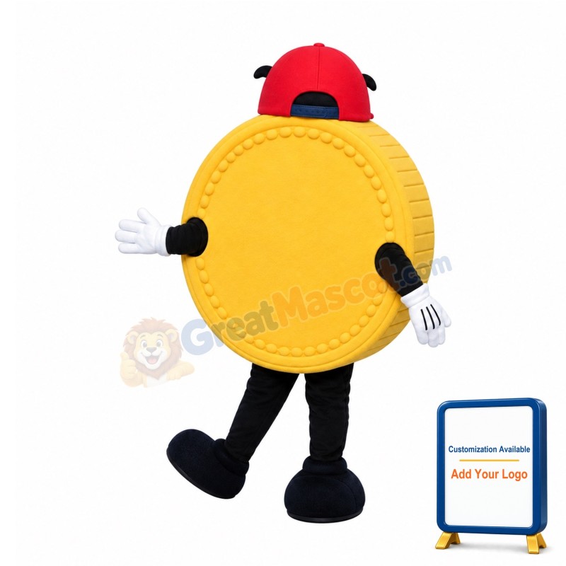 Yellow Coin Mascot Costume