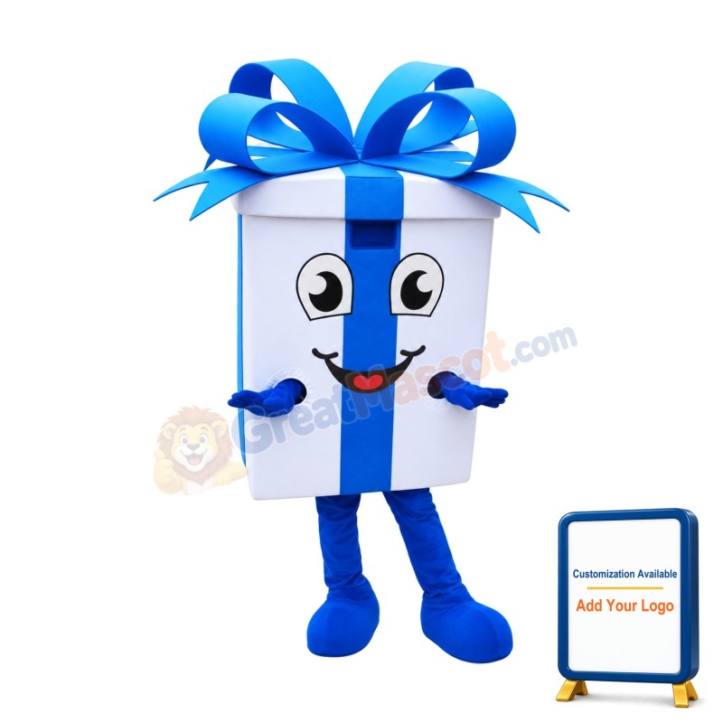 White Gift Mascot Costume