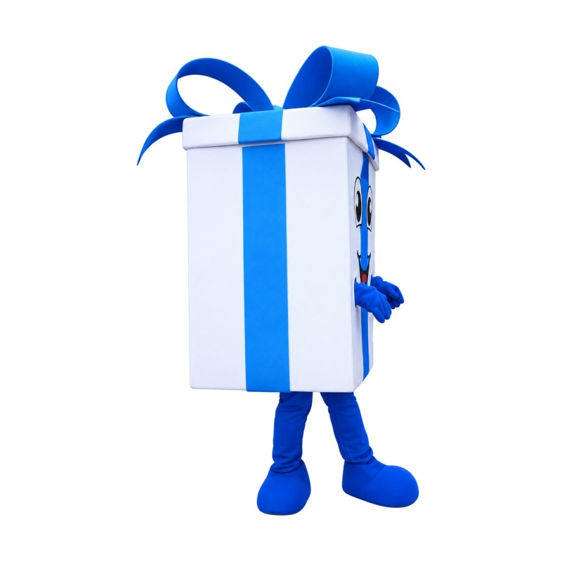 White Gift Mascot Costume