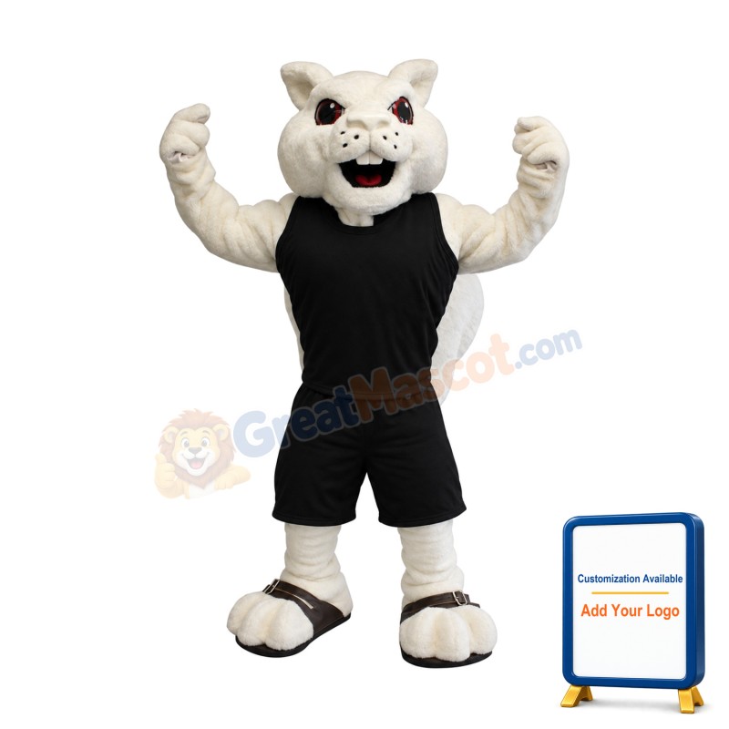 Sport White Squirrel Mascot Costume