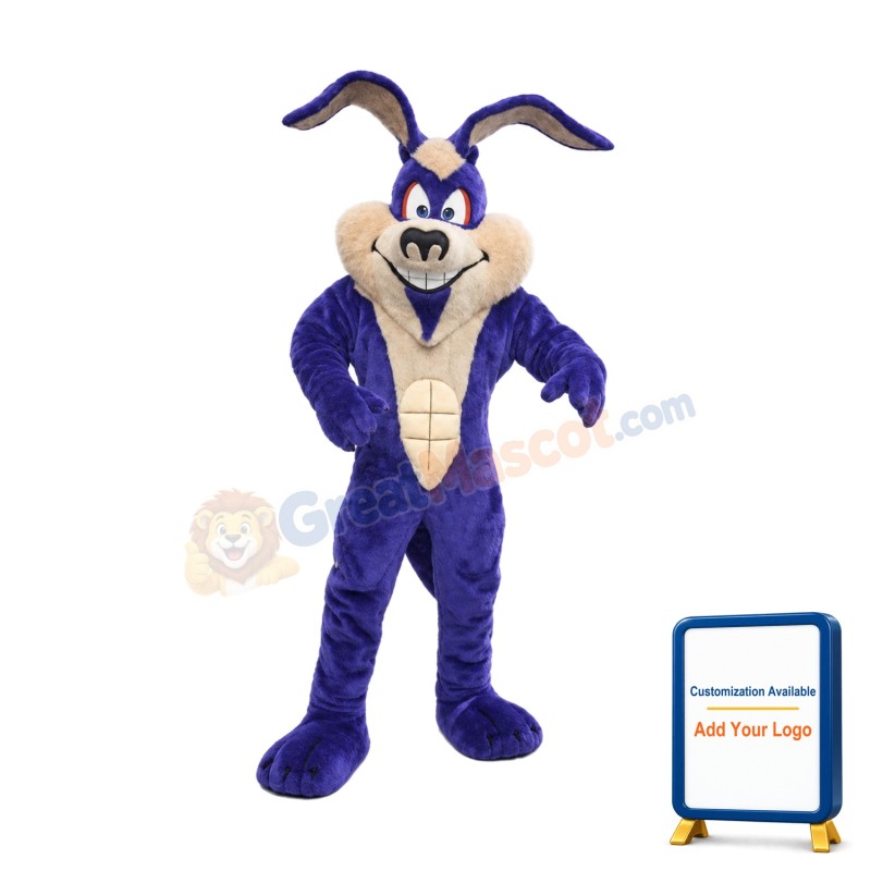 Purple Easter Bunny Mascot Costume