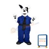 White & Black Dog Mascot Costume