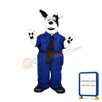 White & Black Dog Mascot Costume