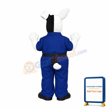 White & Black Dog Mascot Costume